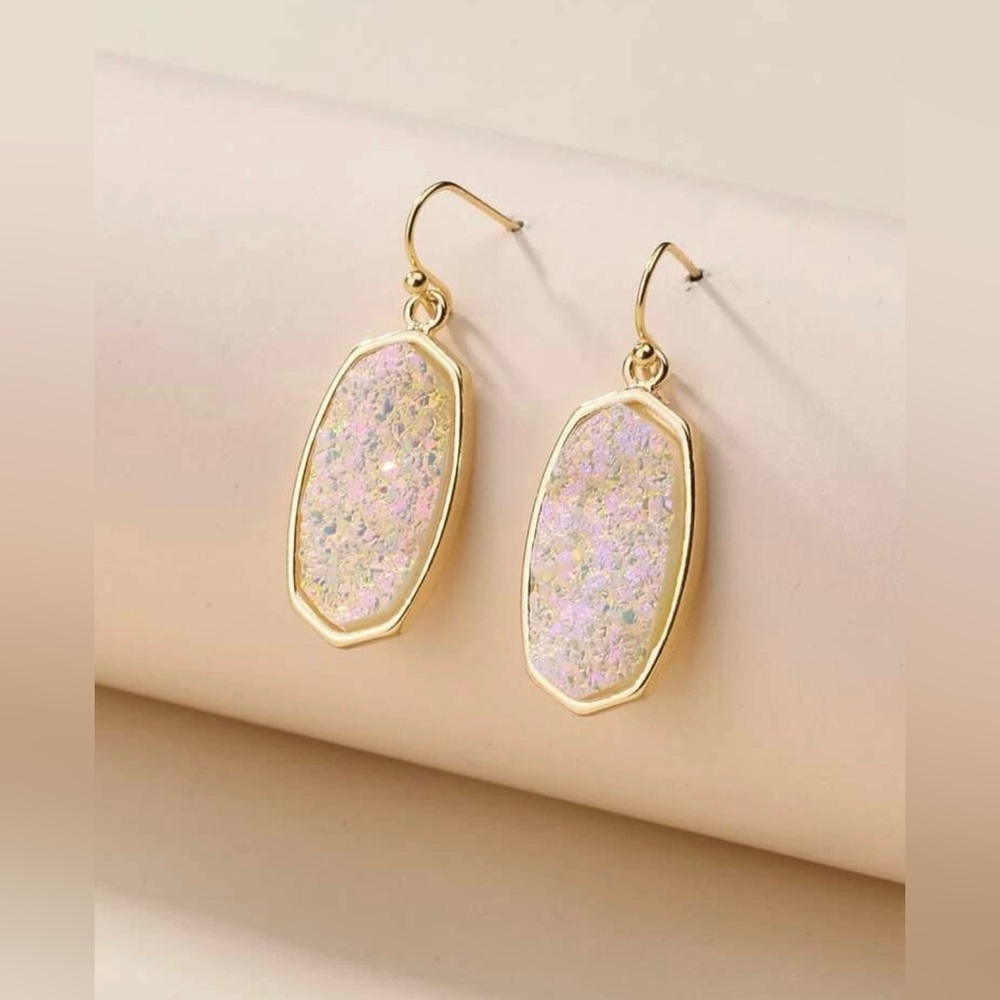 Crystal Geometric Drop Earrings